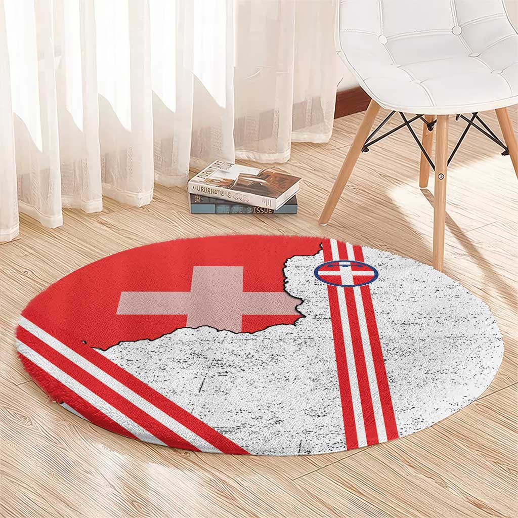 Italy Piedmont Round Carpet Map With Flag Style - Wonder Print Shop