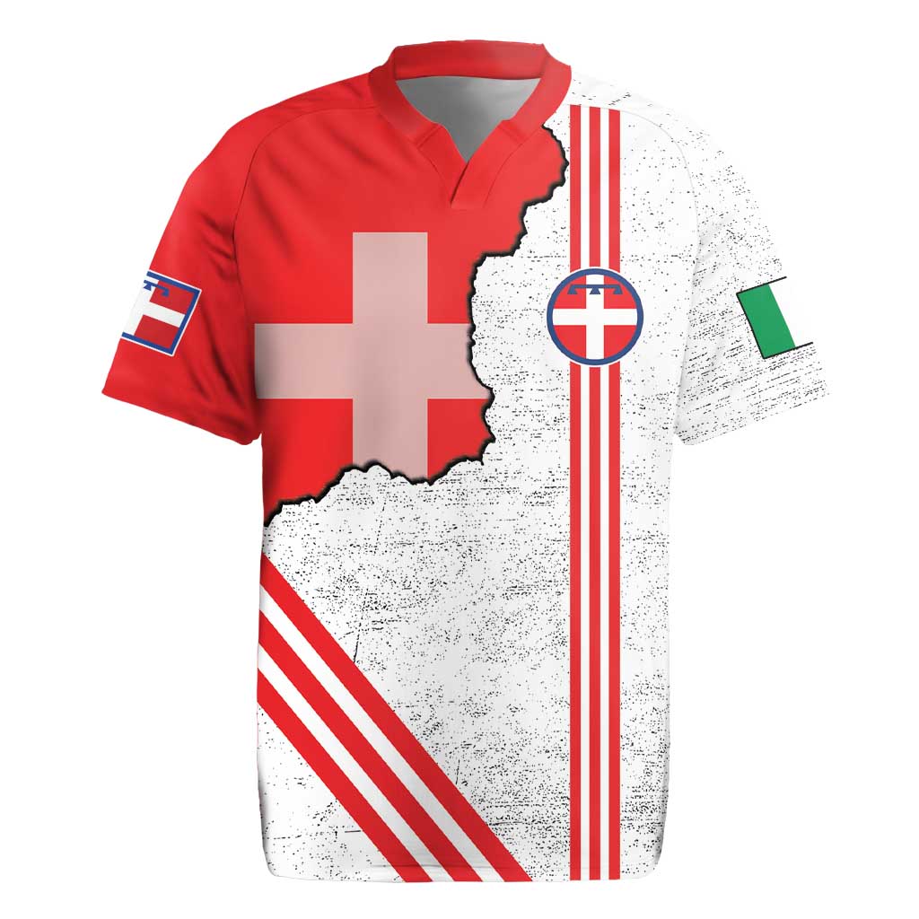 Italy Piedmont Rugby Jersey Map With Flag Style - Wonder Print Shop