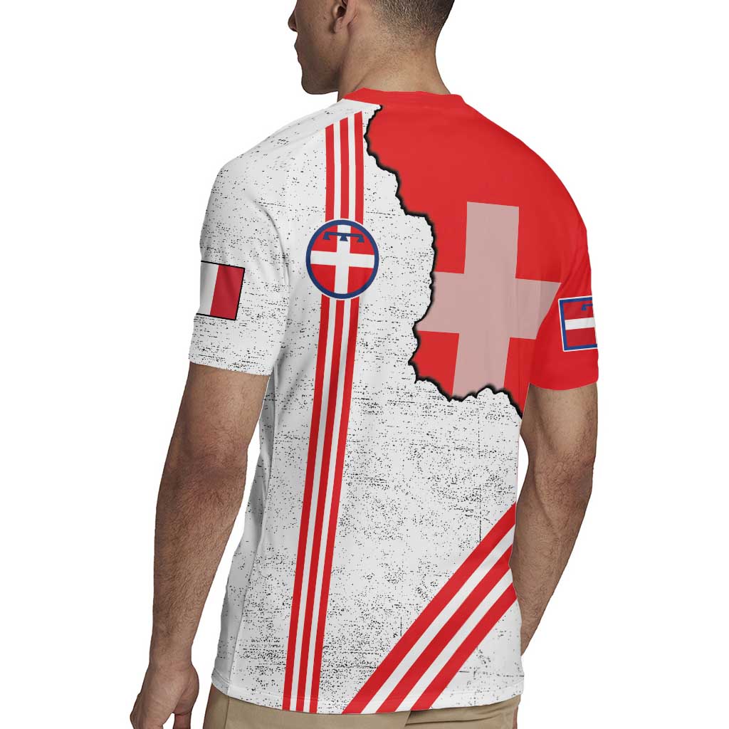 Italy Piedmont Rugby Jersey Map With Flag Style - Wonder Print Shop