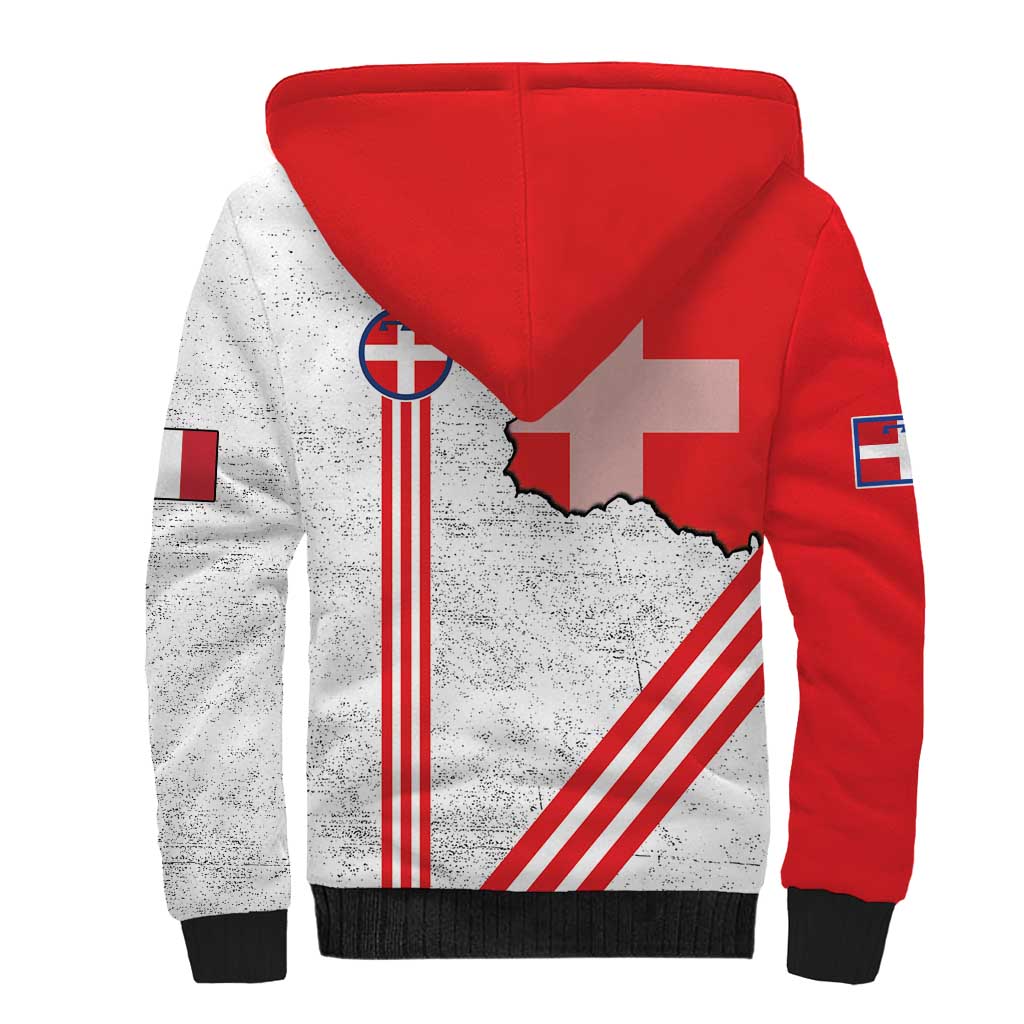 Italy Piedmont Sherpa Hoodie Map With Flag Style - Wonder Print Shop