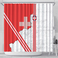 Italy Piedmont Shower Curtain Map With Flag Style - Wonder Print Shop