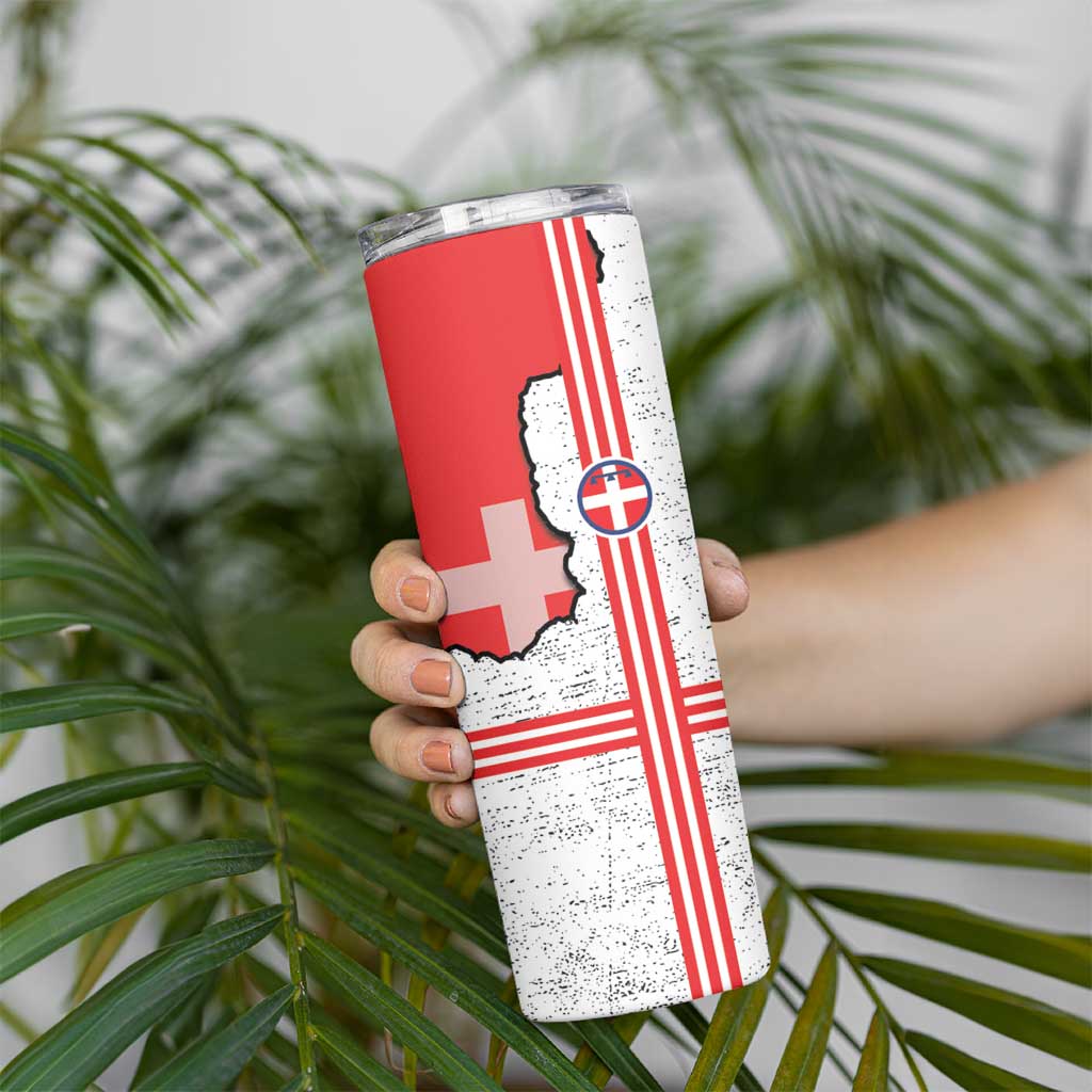 Italy Piedmont Skinny Tumbler Map With Flag Style - Wonder Print Shop