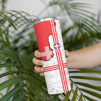 Italy Piedmont Skinny Tumbler Map With Flag Style - Wonder Print Shop