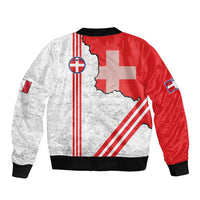 Italy Piedmont Sleeve Zip Bomber Jacket Map With Flag Style - Wonder Print Shop