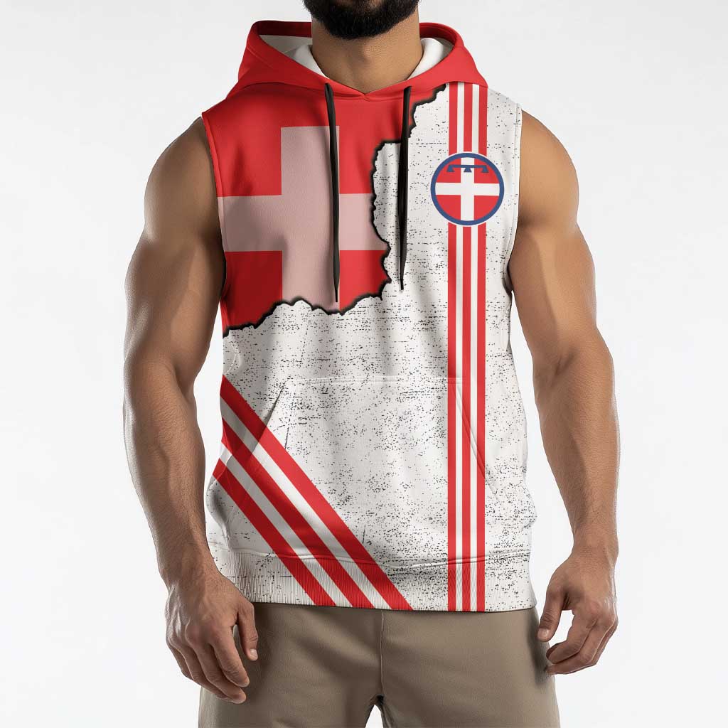 Italy Piedmont Sleeveless Hoodie Map With Flag Style - Wonder Print Shop