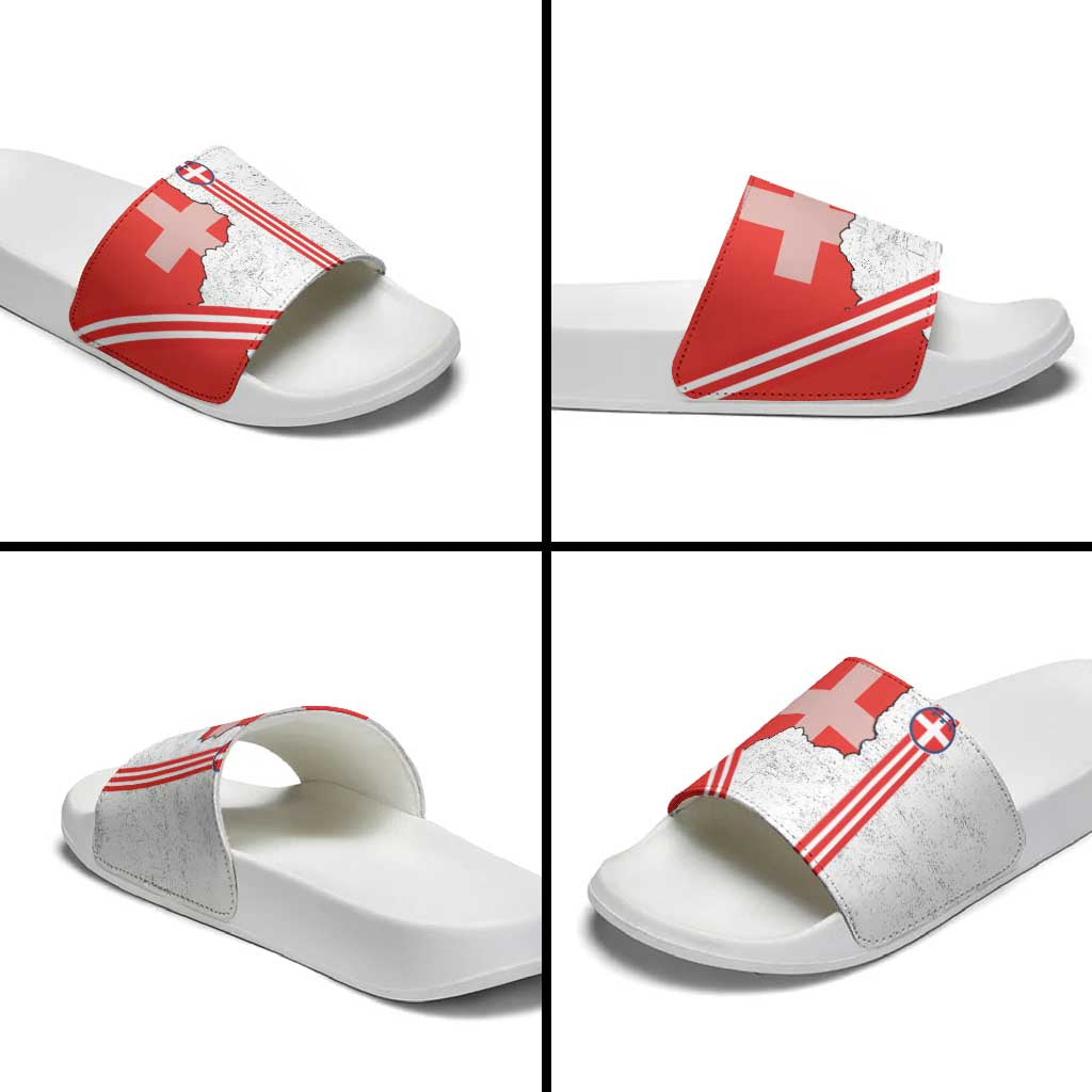 Italy Piedmont Slide Sandals Map With Flag Style - Wonder Print Shop