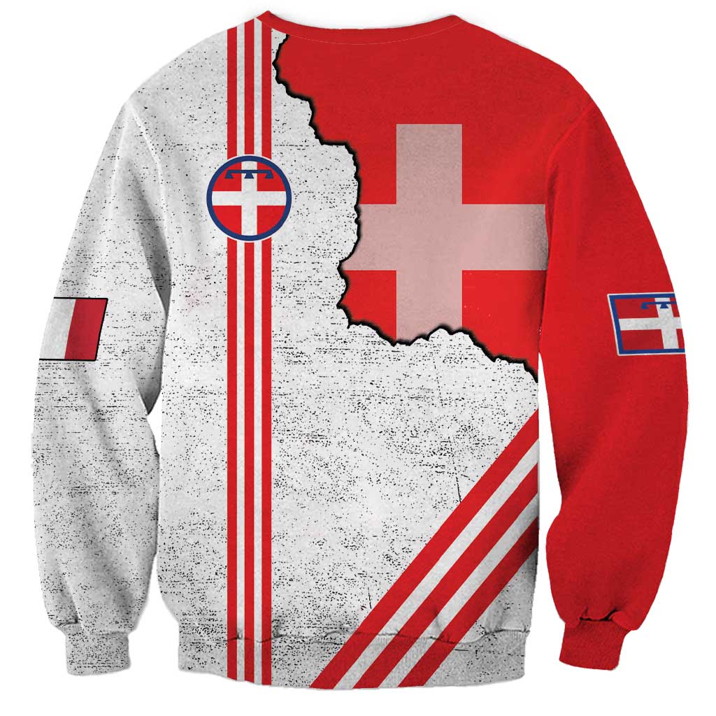 Italy Piedmont Sweatshirt Map With Flag Style - Wonder Print Shop