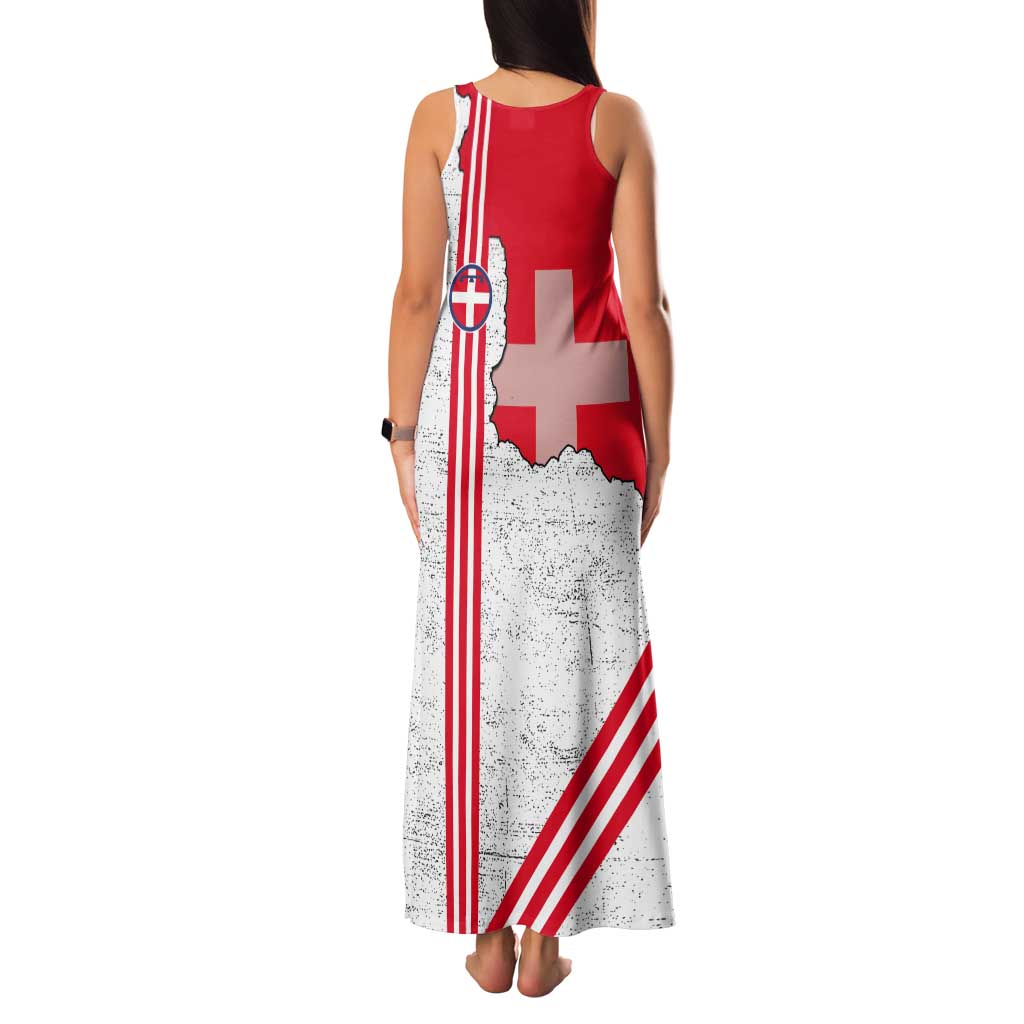 Italy Piedmont Tank Maxi Dress Map With Flag Style - Wonder Print Shop