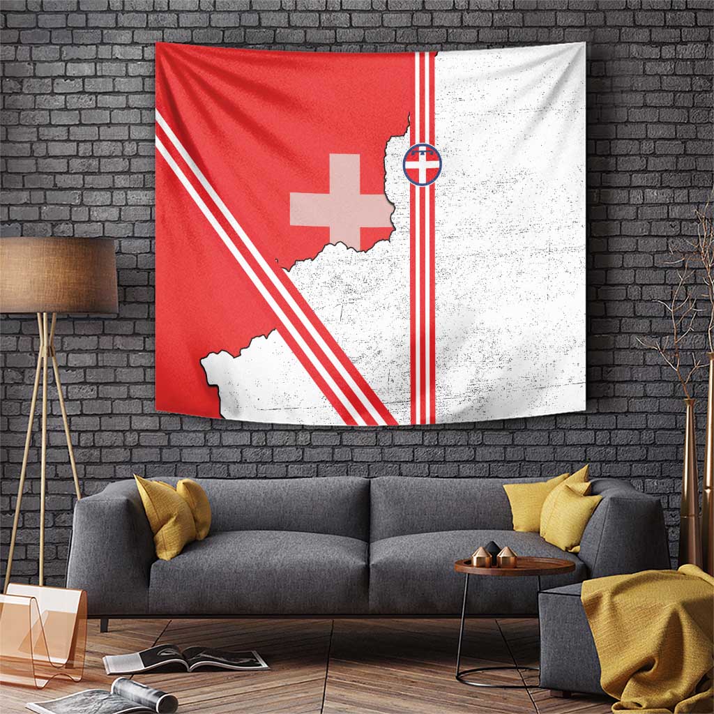 Italy Piedmont Tapestry Map With Flag Style - Wonder Print Shop