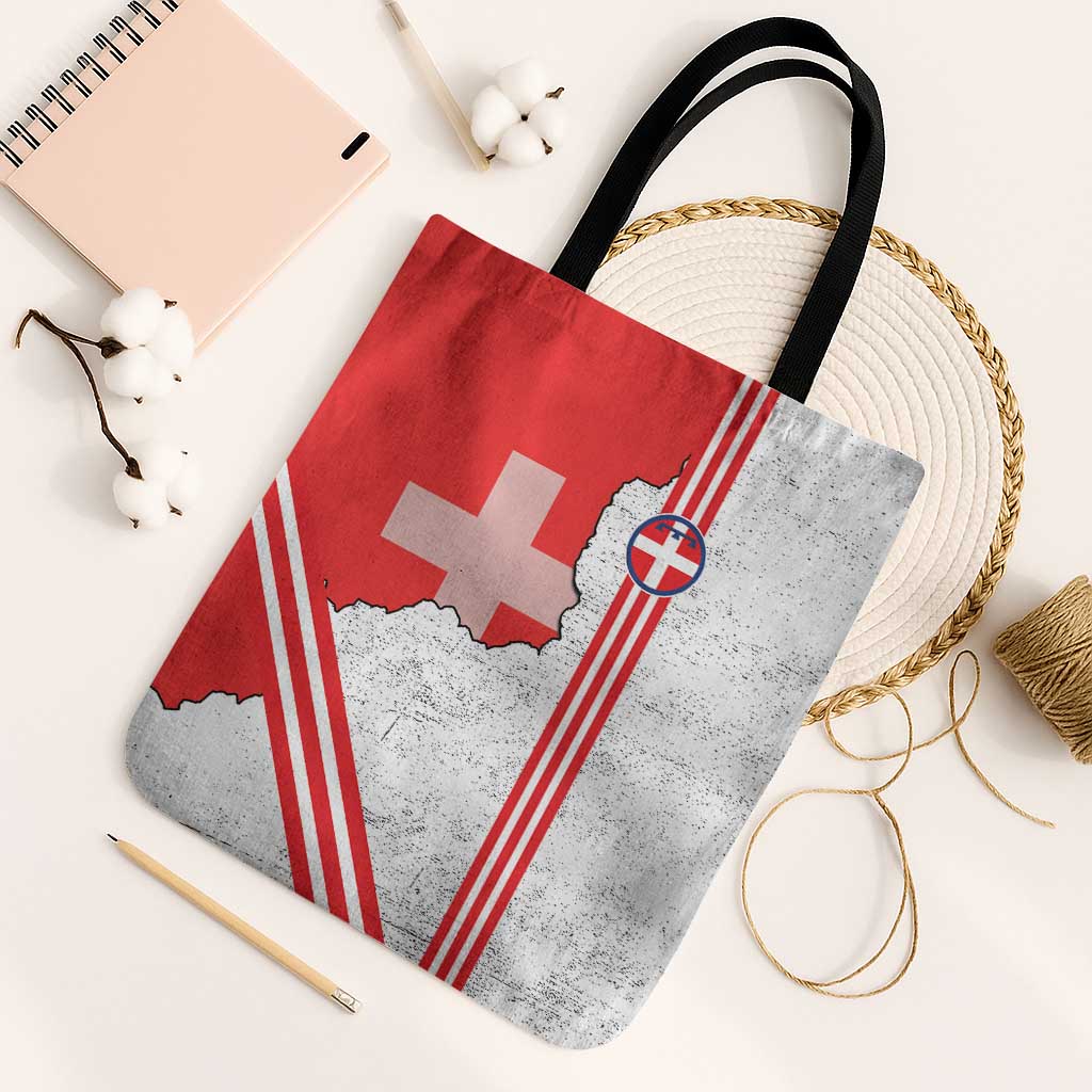 Italy Piedmont Tote Bag Map With Flag Style - Wonder Print Shop