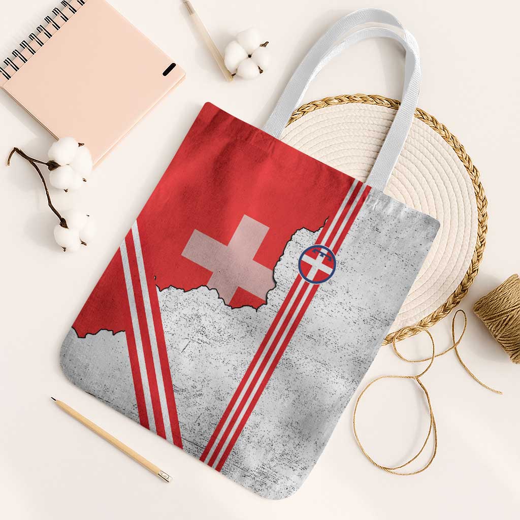 Italy Piedmont Tote Bag Map With Flag Style - Wonder Print Shop