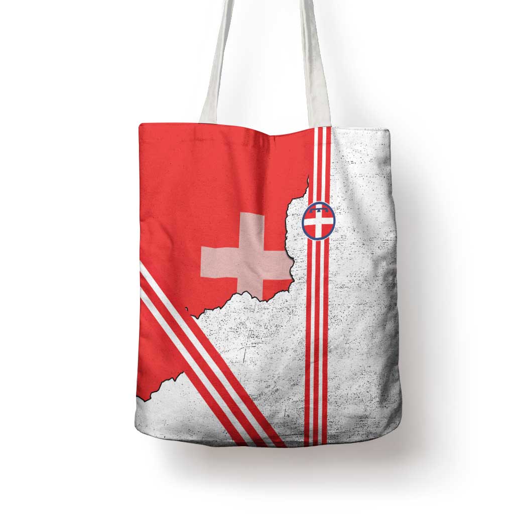 Italy Piedmont Tote Bag Map With Flag Style - Wonder Print Shop