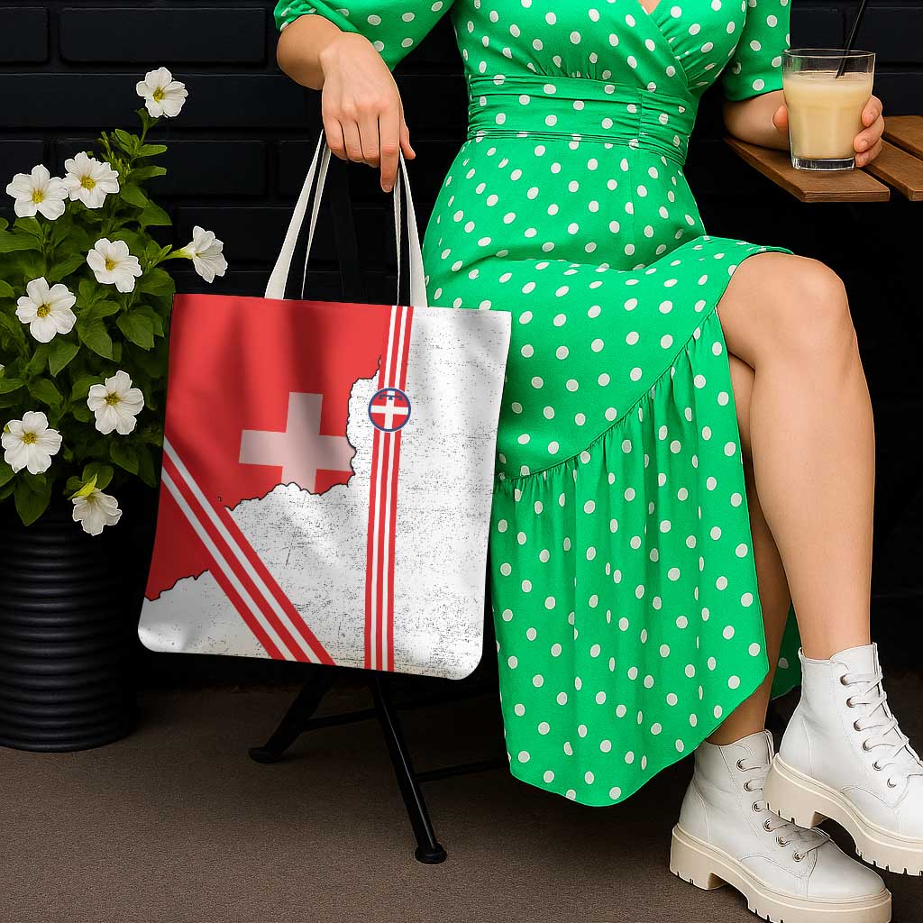 Italy Piedmont Tote Bag Map With Flag Style - Wonder Print Shop