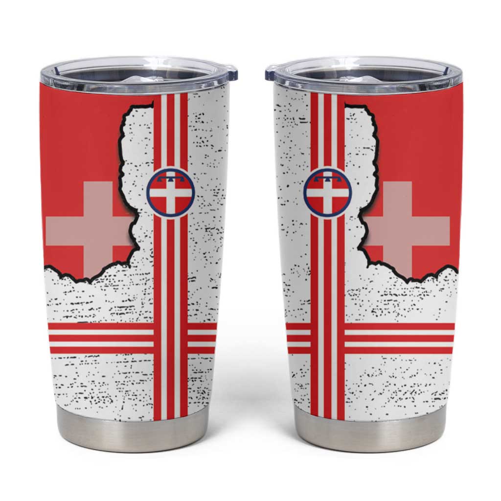 Italy Piedmont Tumbler Cup Map With Flag Style - Wonder Print Shop