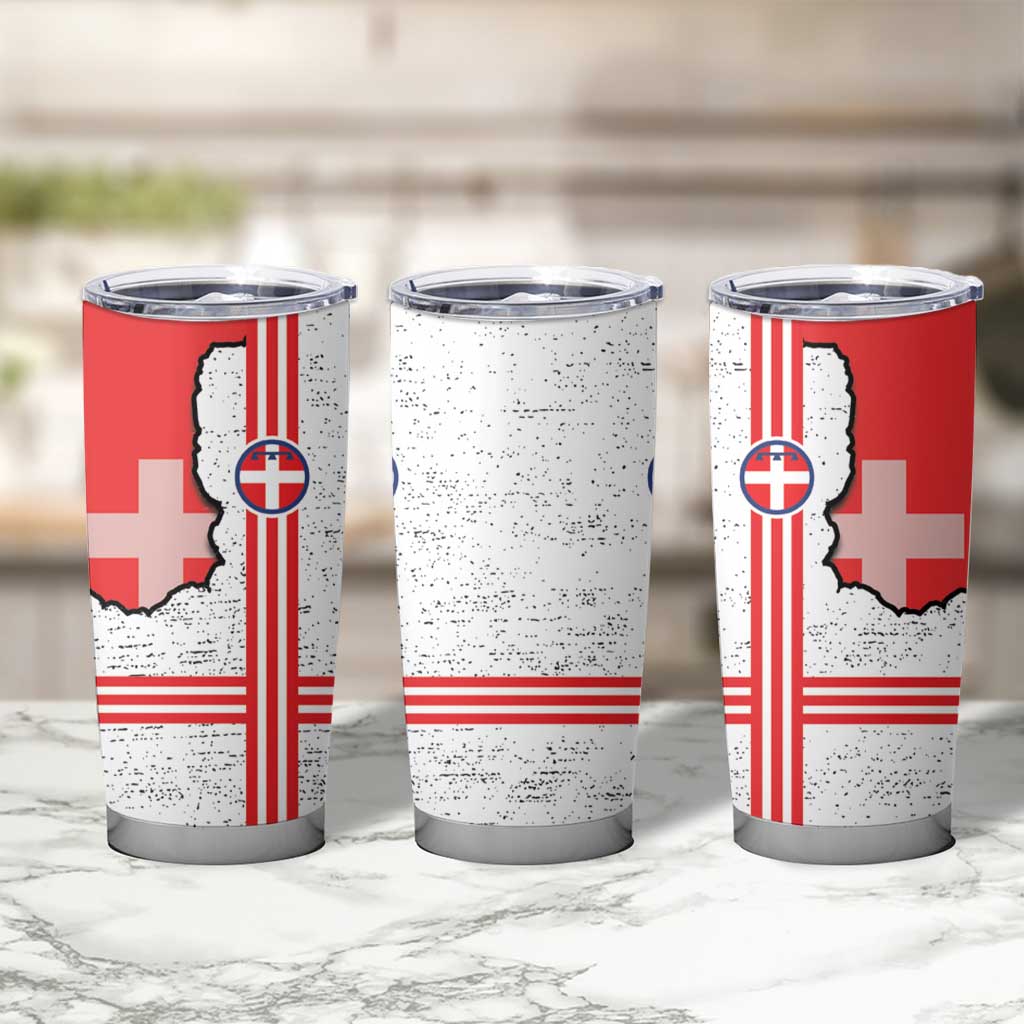 Italy Piedmont Tumbler Cup Map With Flag Style - Wonder Print Shop