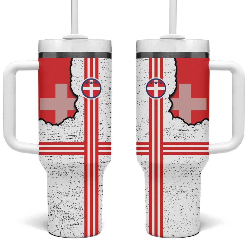 Italy Piedmont Tumbler With Handle Map With Flag Style - Wonder Print Shop