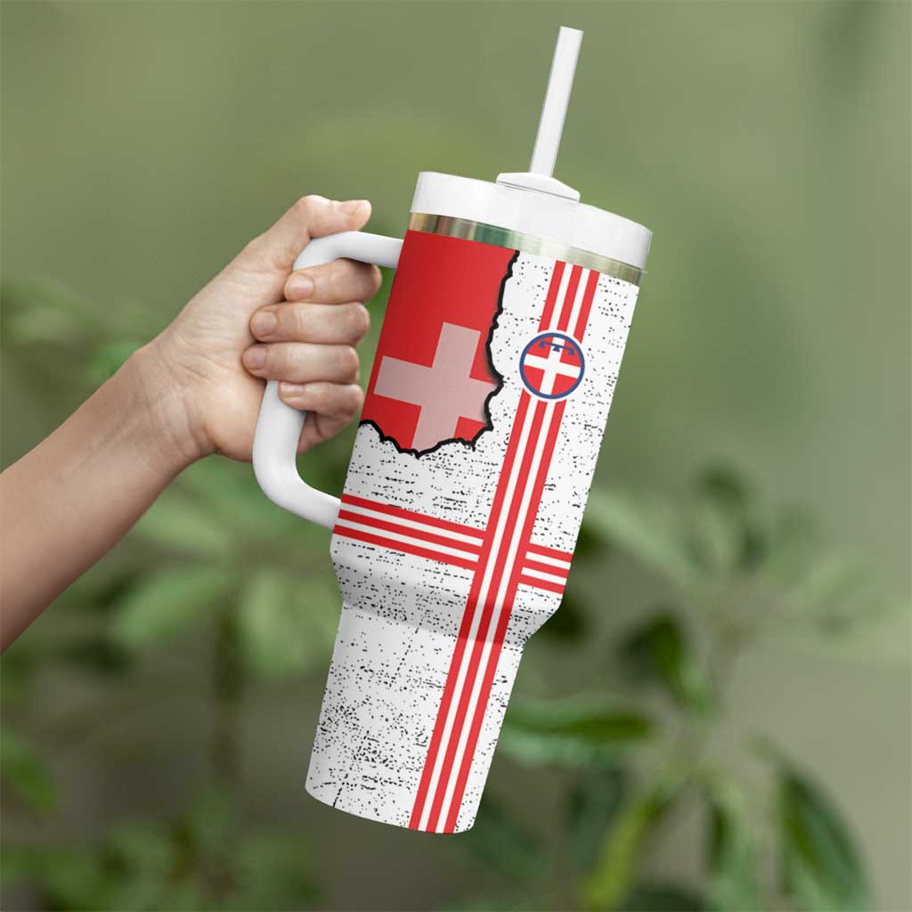 Italy Piedmont Tumbler With Handle Map With Flag Style - Wonder Print Shop