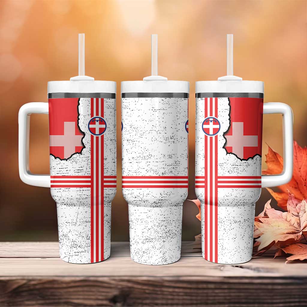 Italy Piedmont Tumbler With Handle Map With Flag Style - Wonder Print Shop