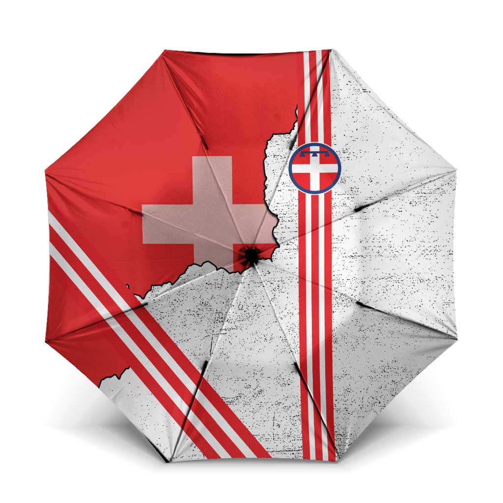 Italy Piedmont Umbrella Map With Flag Style - Wonder Print Shop