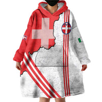 Italy Piedmont Wearable Blanket Hoodie Map With Flag Style - Wonder Print Shop