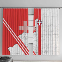 Italy Piedmont Window Curtain Map With Flag Style - Wonder Print Shop