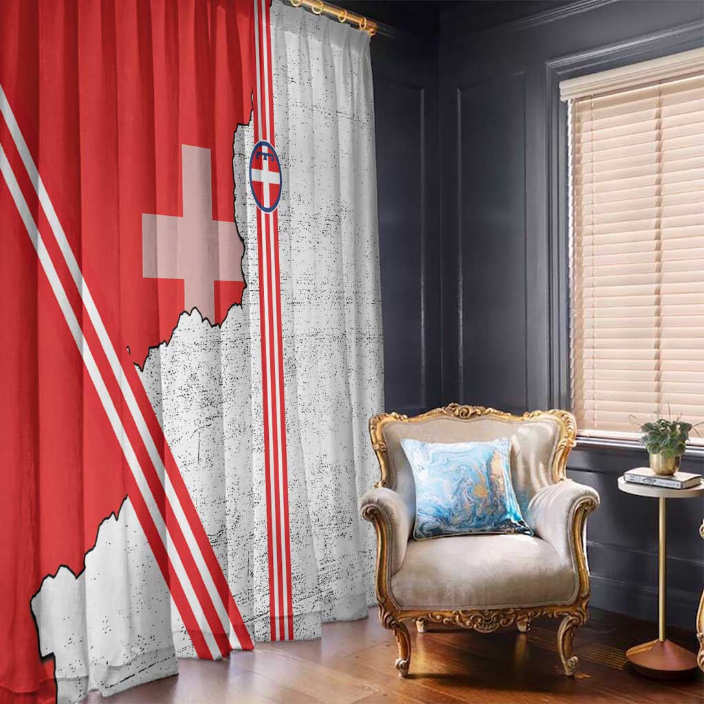 Italy Piedmont Window Curtain Map With Flag Style - Wonder Print Shop