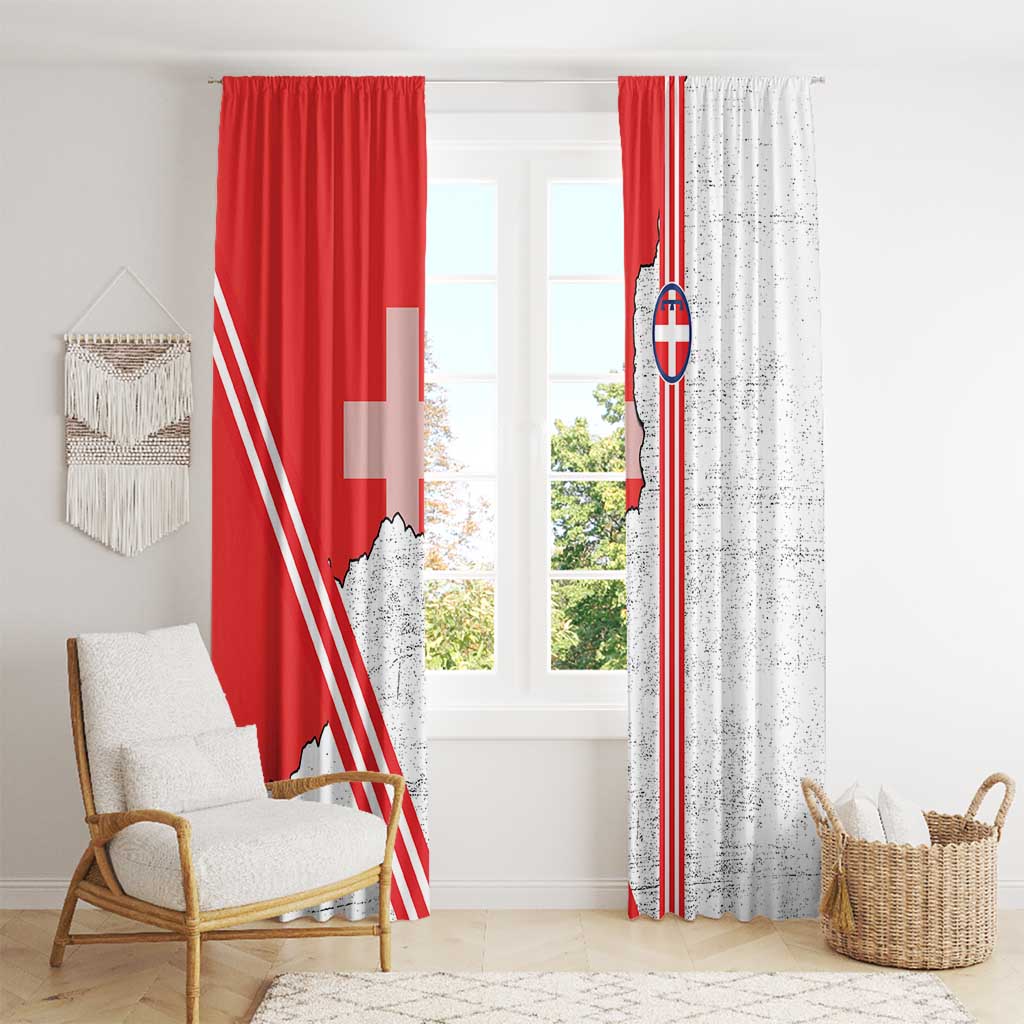 Italy Piedmont Window Curtain Map With Flag Style - Wonder Print Shop