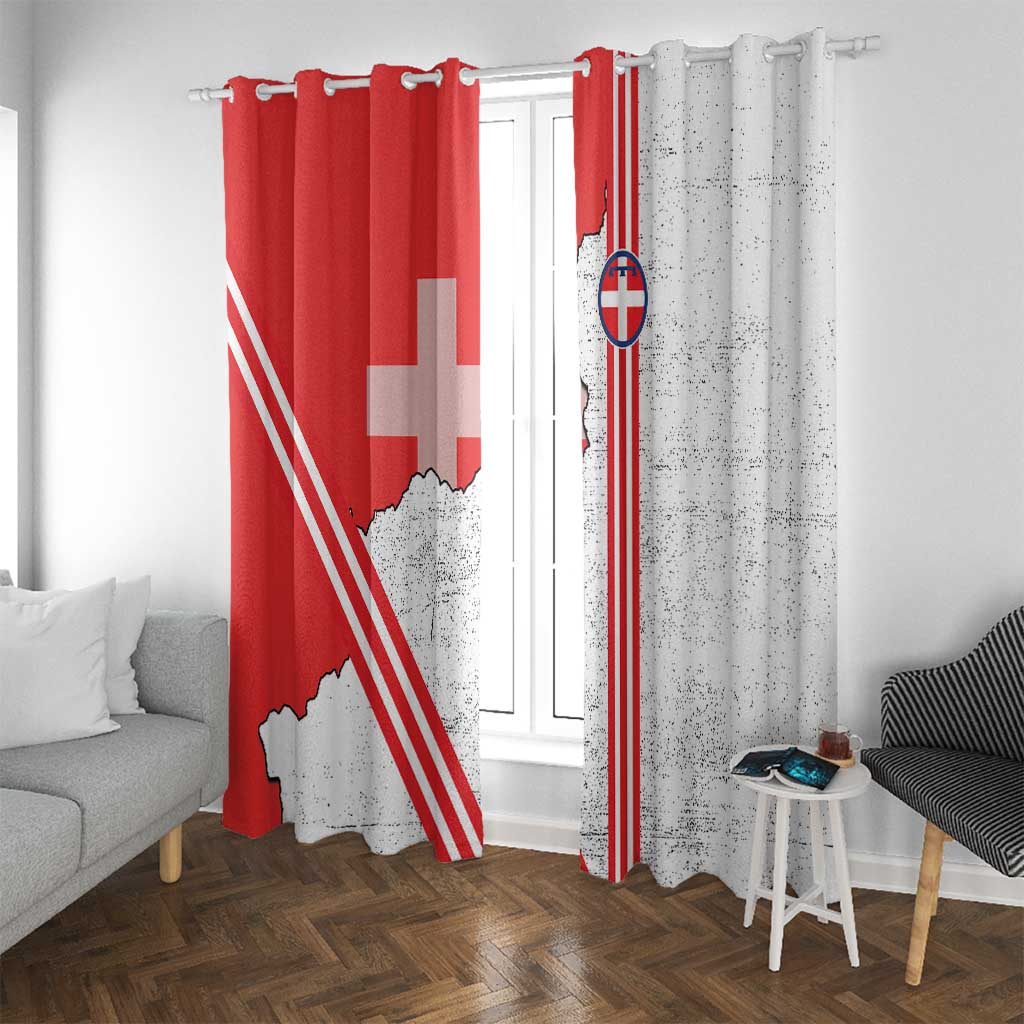 Italy Piedmont Window Curtain Map With Flag Style - Wonder Print Shop