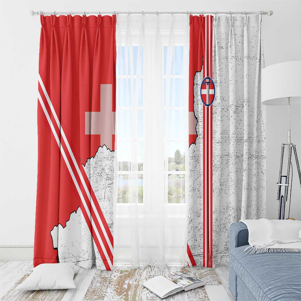 Italy Piedmont Window Curtain Map With Flag Style - Wonder Print Shop