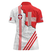 Italy Piedmont Women Polo Shirt Map With Flag Style - Wonder Print Shop
