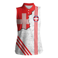Italy Piedmont Women Sleeveless Polo Shirt Map With Flag Style - Wonder Print Shop