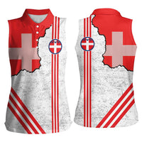 Italy Piedmont Women Sleeveless Polo Shirt Map With Flag Style - Wonder Print Shop
