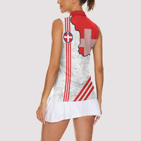 Italy Piedmont Women Sleeveless Polo Shirt Map With Flag Style - Wonder Print Shop