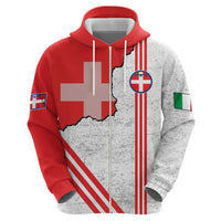 Italy Piedmont Zip Hoodie Map With Flag Style - Wonder Print Shop
