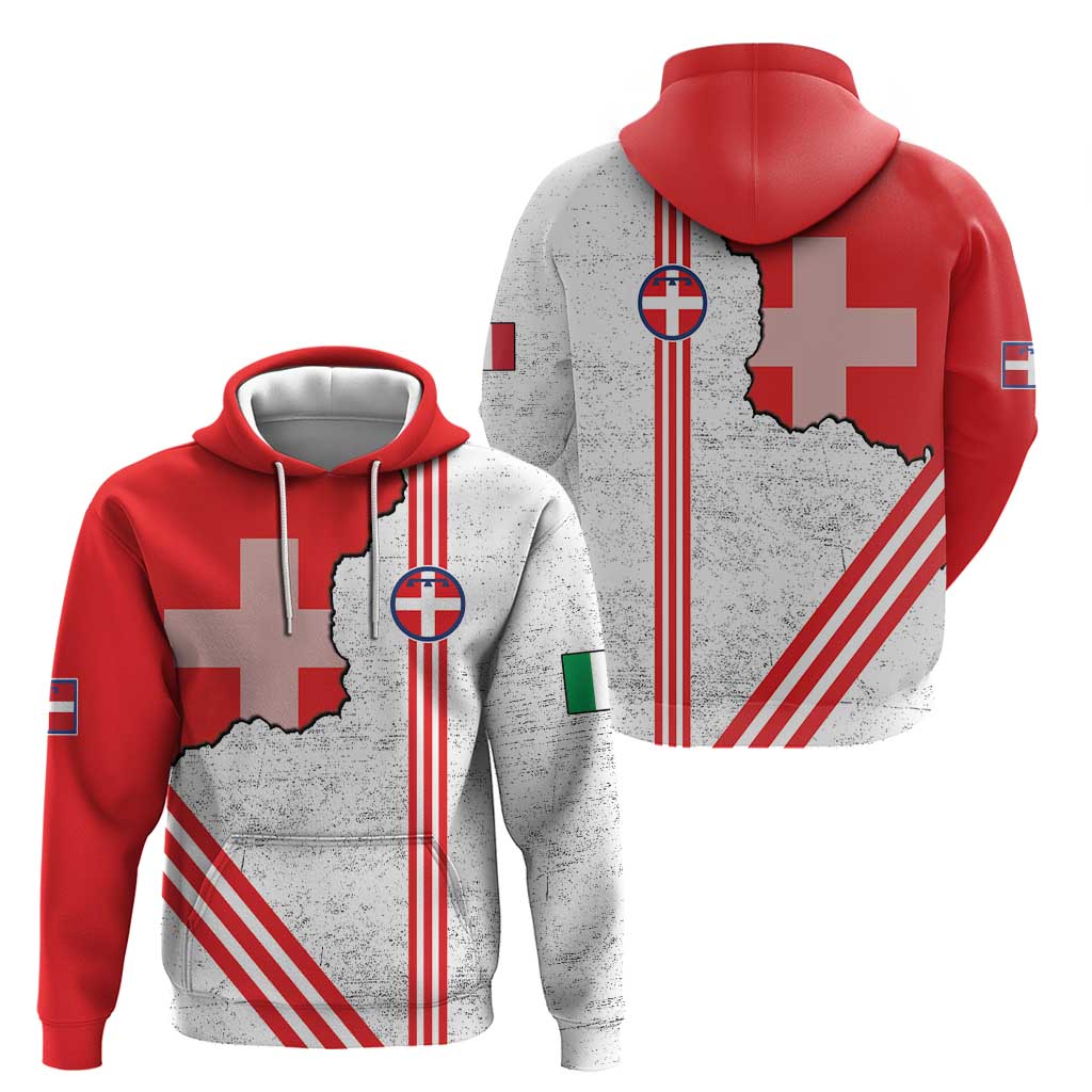 Italy Piedmont Zip Hoodie Map With Flag Style - Wonder Print Shop