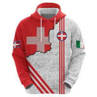 Italy Piedmont Zip Hoodie Map With Flag Style - Wonder Print Shop