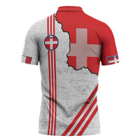 Italy Piedmont Zipper Polo Shirt Map With Flag Style - Wonder Print Shop