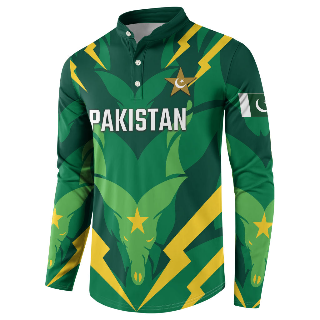 Custom Pakistan Cricket Button Sweatshirt Markhor Spirit