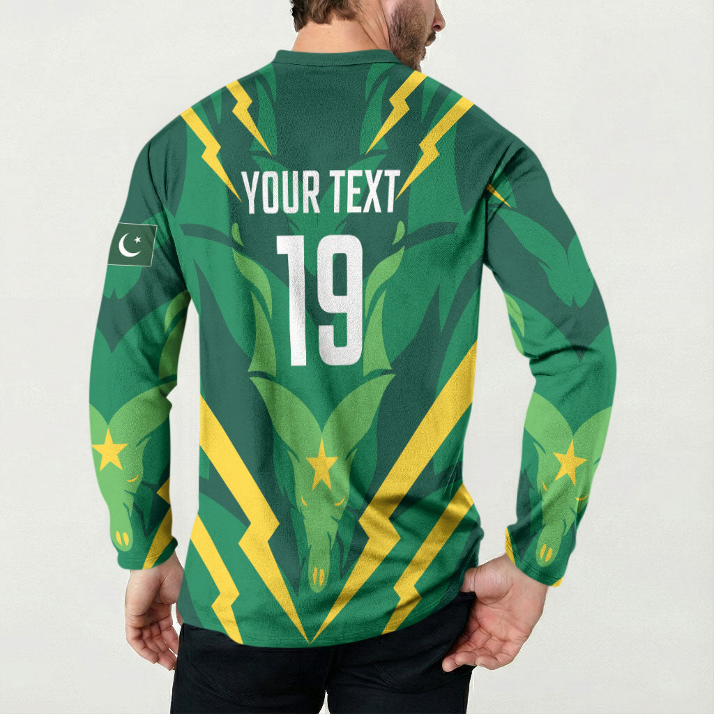 Custom Pakistan Cricket Button Sweatshirt Markhor Spirit