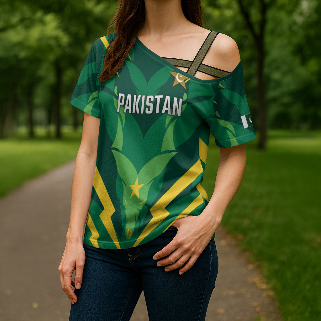 Custom Pakistan Cricket Cross Shoulder Shirt Markhor Spirit