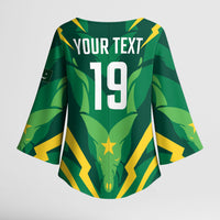 Custom Pakistan Cricket Kimono Sleeve Blouse Markhor Spirit