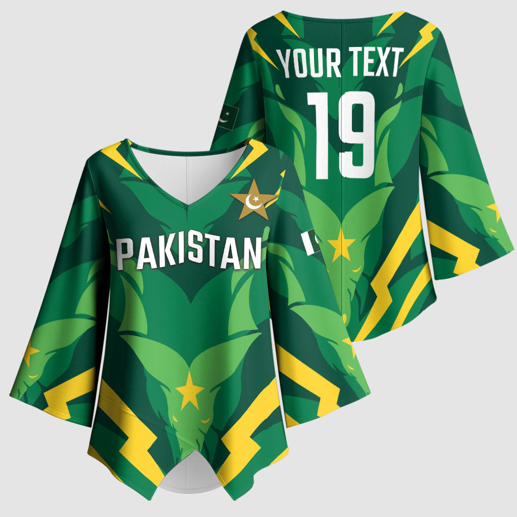 Custom Pakistan Cricket Kimono Sleeve Blouse Markhor Spirit
