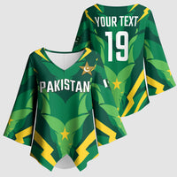 Custom Pakistan Cricket Kimono Sleeve Blouse Markhor Spirit