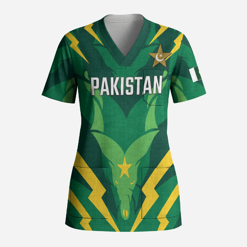 Custom Pakistan Cricket Scrub Top Markhor Spirit