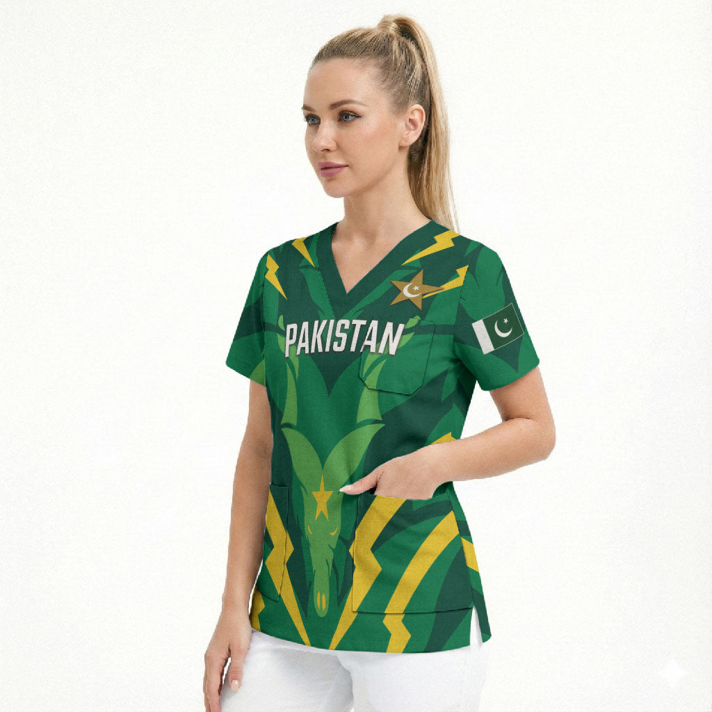 Custom Pakistan Cricket Scrub Top Markhor Spirit