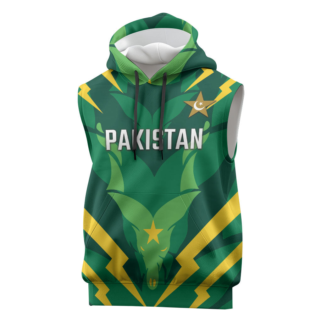 Custom Pakistan Cricket Sleeveless Hoodie Markhor Spirit