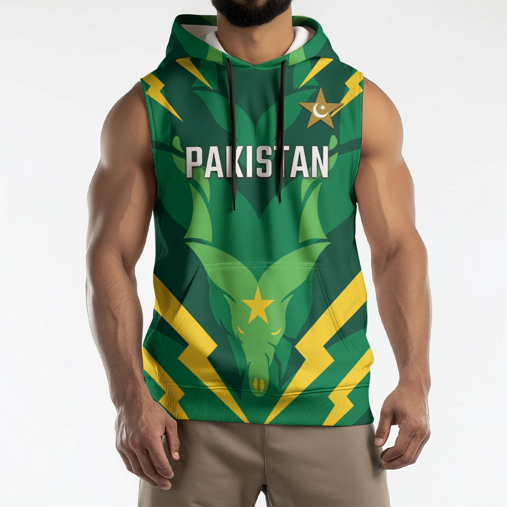 Custom Pakistan Cricket Sleeveless Hoodie Markhor Spirit