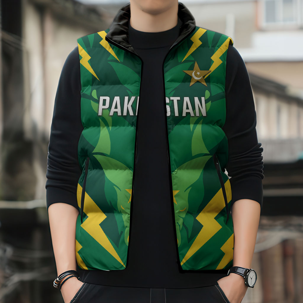 Custom Pakistan Cricket Sleeveless Puffer Jacket Markhor Spirit