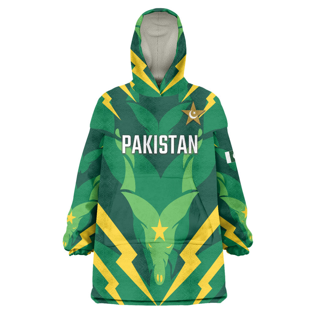 Custom Pakistan Cricket Wearable Blanket Hoodie Markhor Spirit
