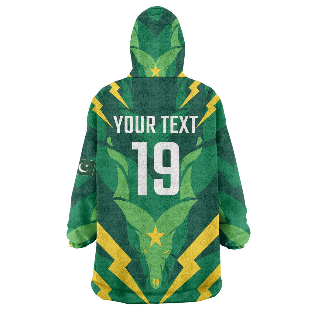Custom Pakistan Cricket Wearable Blanket Hoodie Markhor Spirit